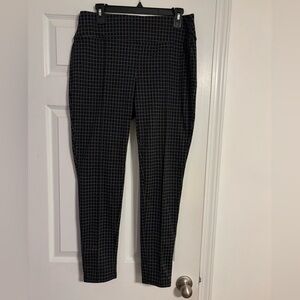 Apt 9 Tummy Control Strait Leg Pants Black/Navy/Grey Checkered Women’s L
